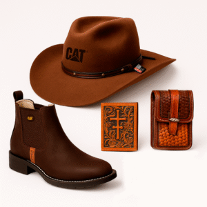 Kit Adventure Homem Forte: Chapéu, Acessórios e Força Caterpillar