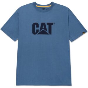 Camiseta com Logo Marca CAT Azul