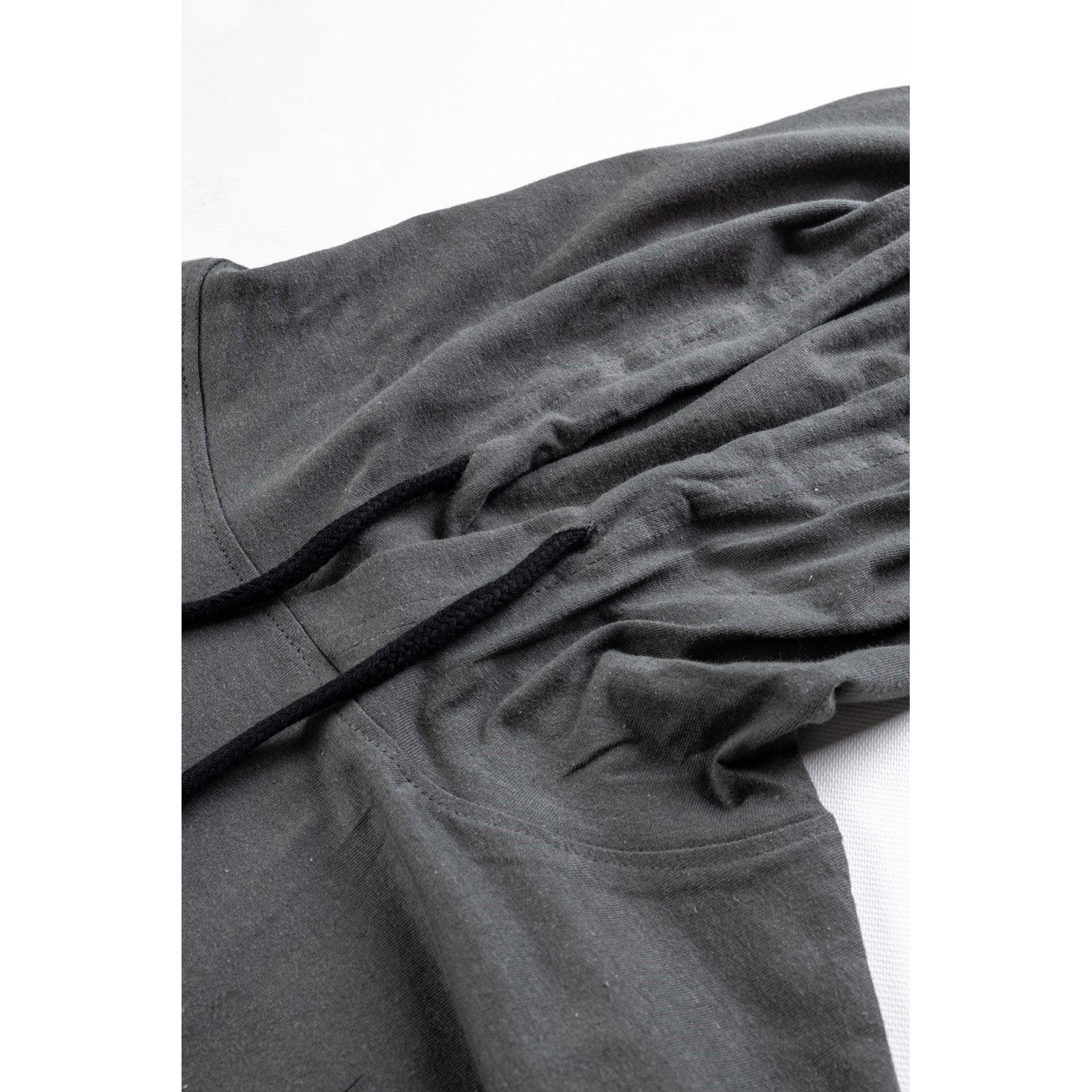 Camiseta de Manga Longa com Capuz Cinza - Imagem 6